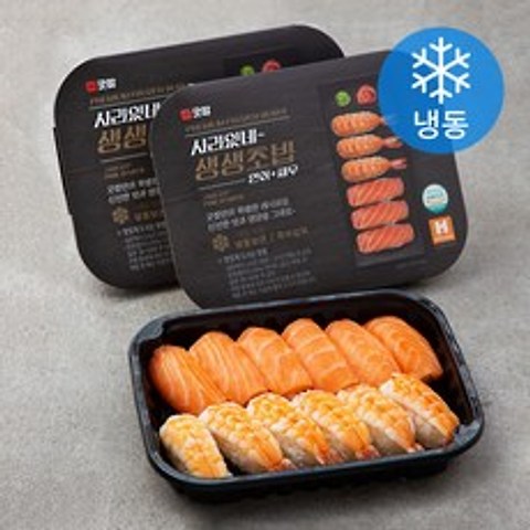 굿찹 사라있네~ 생생초밥 연어 + 새우 (냉동), 280g, 2개입