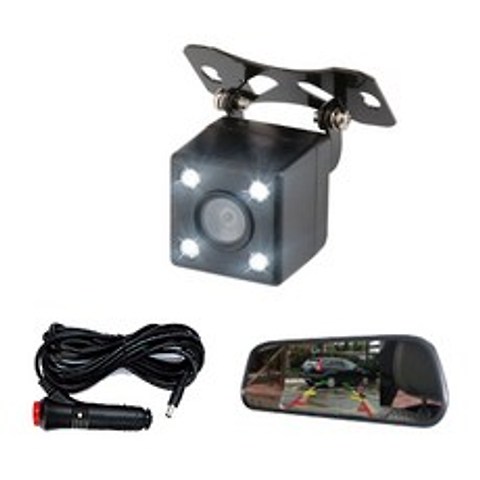 룸미러 LED 후방카메라 시거잭 상시가능 풀세트 D 11.43cm, icar-001s