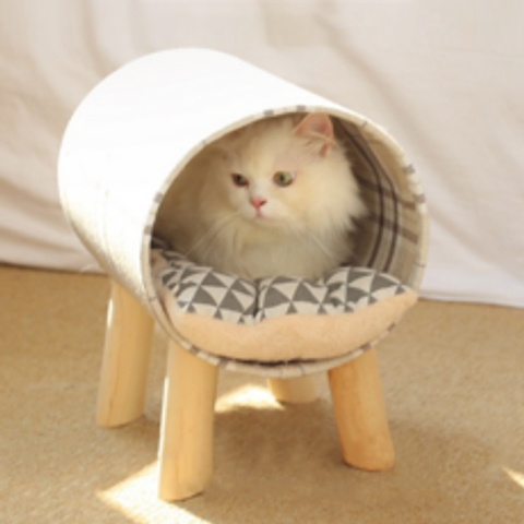 요기쏘 고양이 프리미엄 원목 터널 침대, 랜덤 발송, 1개