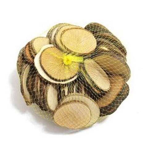 상우아트 천연나무조각 원형 중 500g 벌크