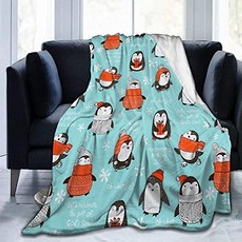 ARRISUM Penguins Playing Flannel Fleece Blanket Soft Micro-Vel (Penguins Playing 60