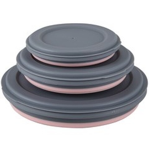 3PCS / 세트 그릇 뚜껑 핑크 실리콘 접는 점심 상자 접는 볼 휴대용 실리콘 접는 볼 접이식 샐러드 보울을 설정합니다, 하나, 보여진 바와 같이