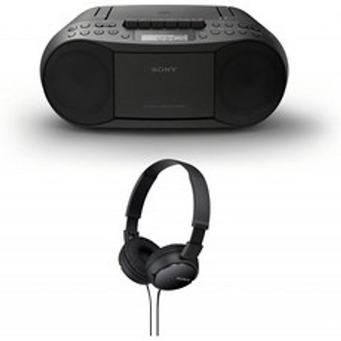Sony ZX110 Over-Ear Dynamic 스테레오 헤드폰(Black) 번들(2품목):, 단일옵션