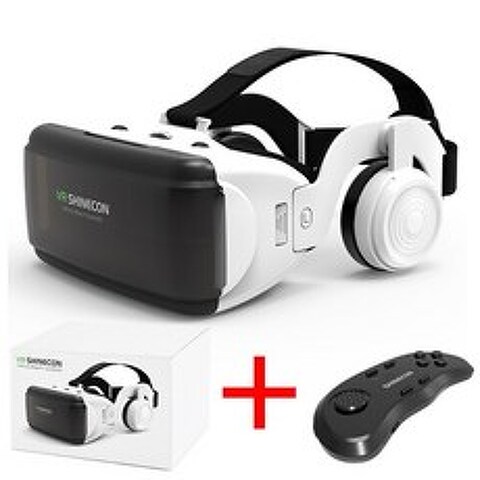 새로운 VR 안경 SHINECON PRO 가상 현실 3D VR 안경 고글 골판지 헤드셋 스마트 폰용 가상 안경 IOS ANDROID, Bundle 6