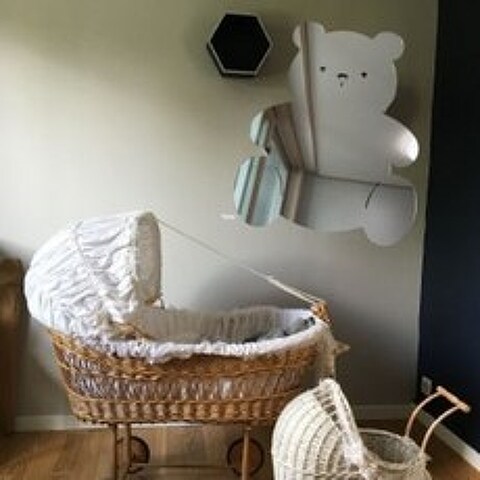 소중해 안전거울 유아 아기 붙이는 아크릴거울 동물병풍 욕실거울, 머리 곰돌이