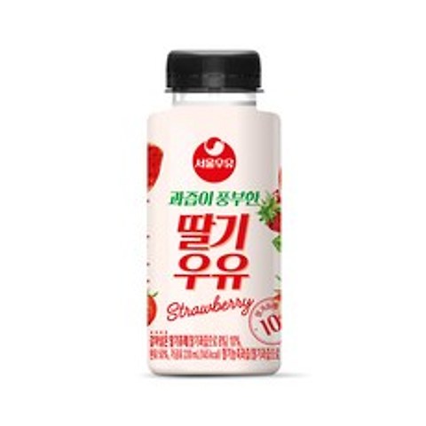 서울우유 과즙이 풍부한 딸기우유 220ml, 15개입