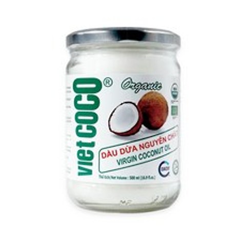 유기농 코코넛오일 버진 100% 비엣코코 식용, 500ml, 1개