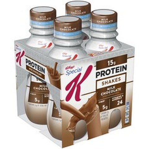 켈로그 스페셜 K 프로틴 쉐이크스 밀크 초콜릿 프로틴 15g, 296ml, 4개입