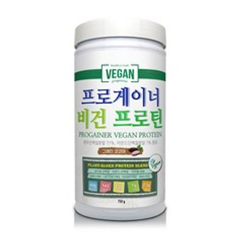 프로게이너 비건프로틴 그레인코코아 식물성단백질 채식주의, 750g, 1통