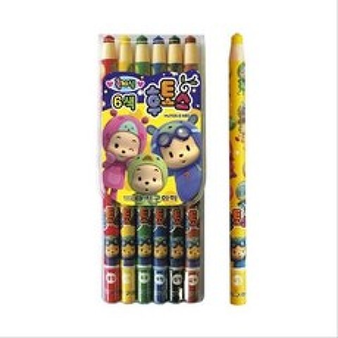[10개묶음 할인]지구 후토스 색연필 6색 (축지식) 색색이 SQ5-2572 유아색연필 얇은색연필 색깔놀이