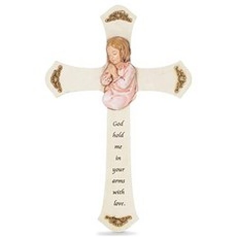 EOM Girl Nursery White Prayer Cross 8 1 8 Inch - E0234004R03BPK7, 기본