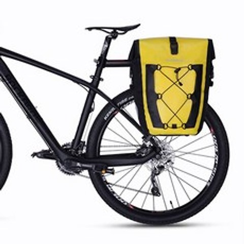 락브로스 풀 방수 27L 대용량 패니어 장거리 라이딩 캠핑 자전거여행 자전거가방 자전거국토종주 짐받이가방 야간라이딩 렉백, 옐로우