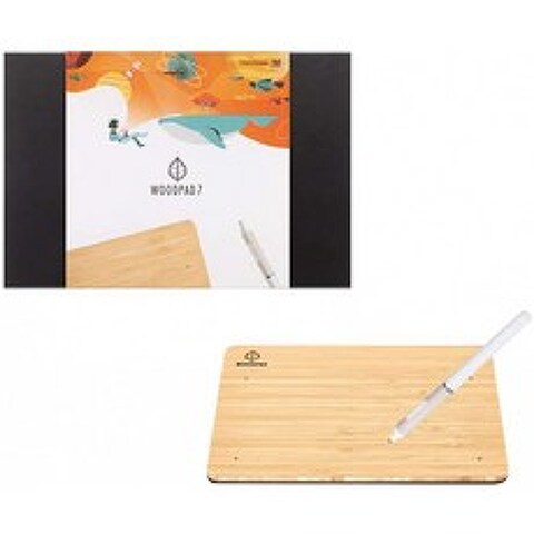 ViewSonic New WoodPad 7 인치 드로잉 태블릿 4096 펜 압력 수준 및 60도 펜 틸트 대나무로 만든 배터리 프리 펜 그래픽 디, 단일옵션