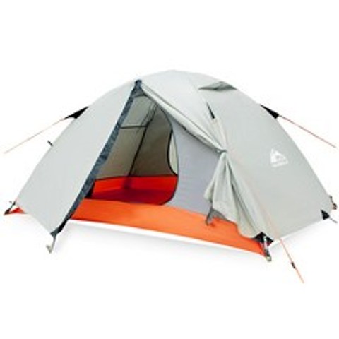 HEWOLF 비비색 백패킹 텐트 이중텐트 2인용 방수 방풍 2.65kg, 1개, 연두색