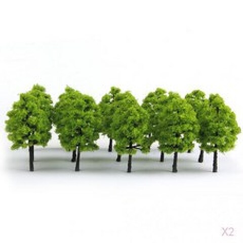JC 철도 모형 나무 1 / 100 레이아웃 디오라마 건축, 9cm, 플라스틱, 녹색