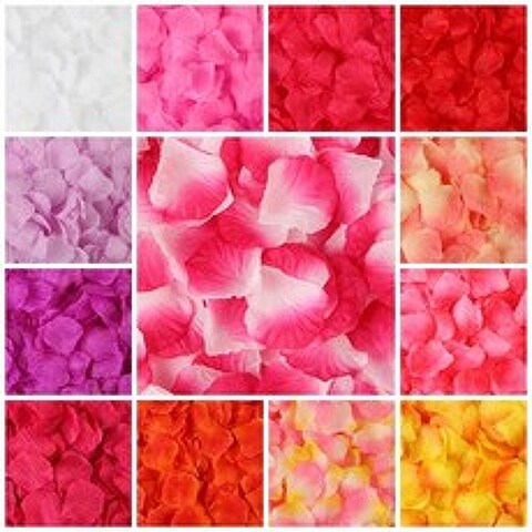 메리유 콘페티 컨페티 종이 결혼식 꽃가루 조화 장미 꽃잎, (꽃)6.핑크그라데이션-100p