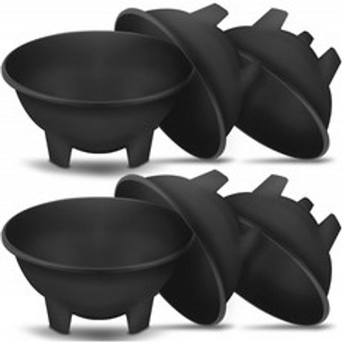 살사 보울 6 개 검은 색 플라스틱 멕시코 몰카 제테 칩 과카 몰리 서빙 접시 소스 컵 반찬 스낵 칩 딥 견과류 또는 사, 단일옵션