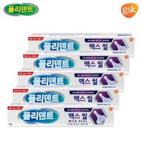 폴리덴트 맥스씰 의치 부착재 70g x5개