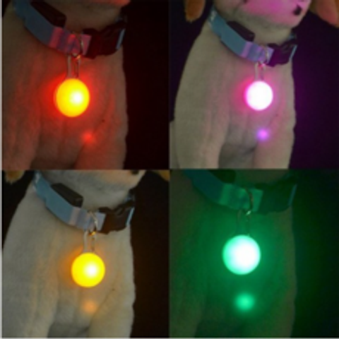 퓨샵 애견 야광 인식표 강아지 LED 목걸이 야간산책, 랜덤