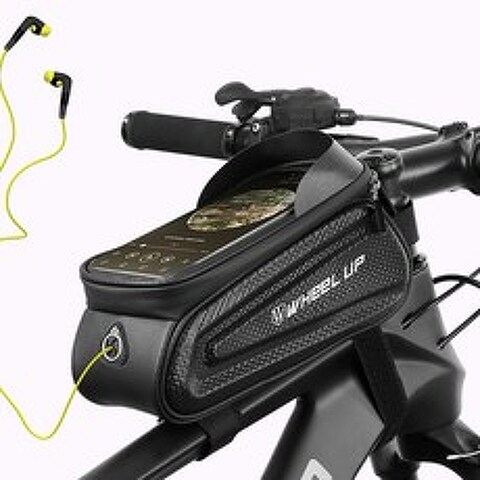 Wheelup 자전거프레임가방 자전거 핸드폰 휴대폰 가방 수납가방 탑튜브가방, 1개, 화이트컬러 로고