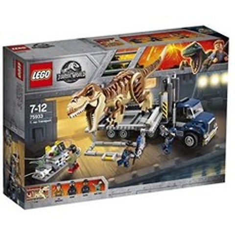 LEGO Jurassic World T. rex Transport 75933 Dinosaur Play Set with Toy Truck (609 Pieces) (Discontin, One Color_One Size, 상세 설명 참조0, One Color_One Size