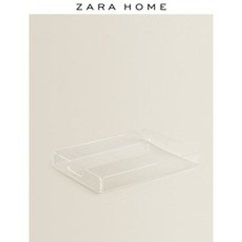 ZARA HOME 자라홈 가정 손잡이 43414040990를 가진 현대 간단한 가구 투명한 직사각형 아크릴 쟁반, 투명 35.0 x 2.5 x 25