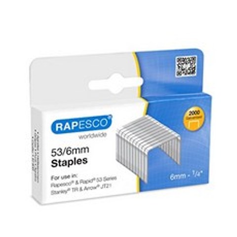 Rapesco 0751 아연 도금 스테이플 53/6 mm-2 000 개 스테이플 상자, 단일옵션