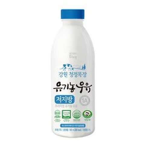 건국우유 가정배달 건국 강원 청정목장 유기농우유 저지방 800ml (주2회/4주)