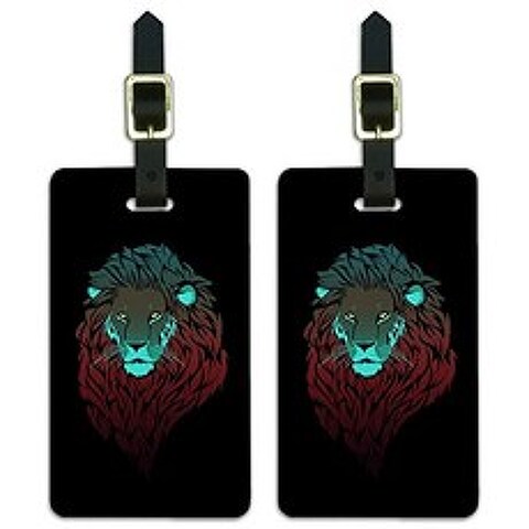 Lion in the Dark Luggage ID Tags Suitcase Carry-On Cards - Set of 2, 본상품