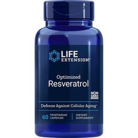 Life Extension 라이프익스텐션 레스베라트롤 + 퀘르세틴 블루베리 포도 추출물 피세틴 60캡슐, 1통