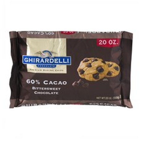 기라델리 60% 카카오 비터스윗 초콜릿 베이킹 칩 20 oz (568g), 1set