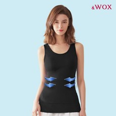 [왁스] [WOX] 쿨 배쏙티 2단계 보정속옷 보정나시 - 블랙