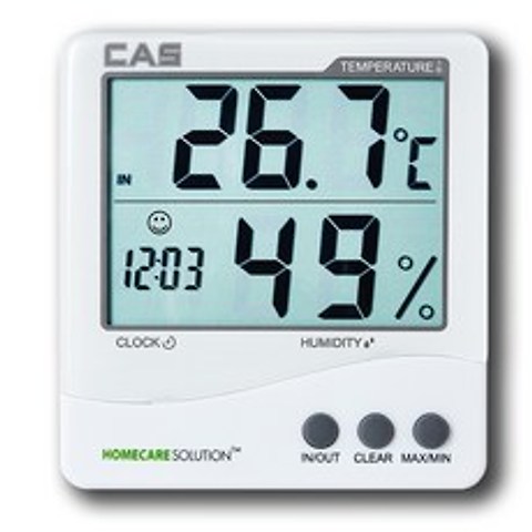 카스(CAS) 디지털 온습도계 TE-201, 화이트