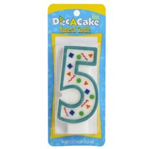 Dec-A-Cake 숫자 생일초 8.8cm, #5, 1개