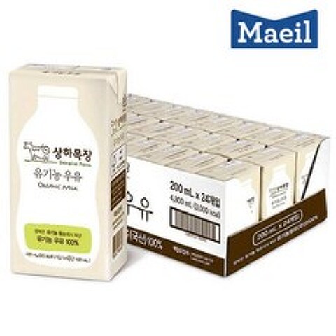 상하목장 유기농우유200mlx12팩 흰우유 멸균우유