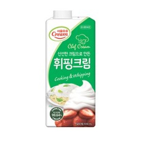 서울우유 동물성 휘핑크림 1L, 서울우유 동물성 휘핑크림 1L+아이스박스, 1000ml