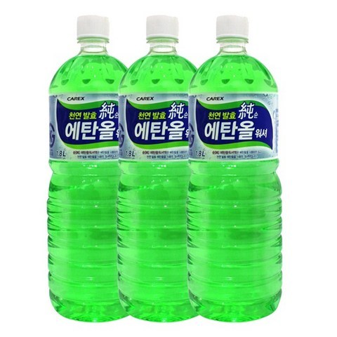 카렉스 천연 발효 순 에탄올 워셔액, 1.8L, 3개