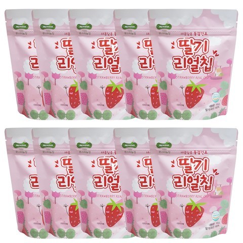 몬스터농장 동결건조 딸기 리얼칩 15g, 딸기맛, 10개