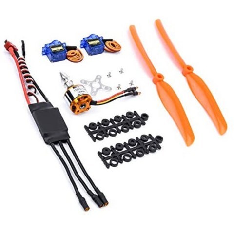 FPVDrone RC A2212 1400KV Brushless Motor + 30A ESC + SG90 Servos + 8060 Propeller for RC Plane Quad, One Color_One Size, One Color, 상세 설명 참조0