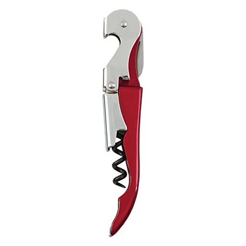 Tap the corkscrew of the metal red double hinge waiter to True. (Metallic Red), Metallic Red