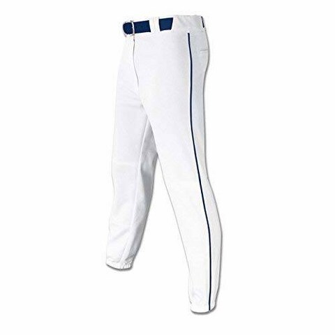CHAMPRO Mens Sports Pro-Plus Baseball Pants with Piping White/697724