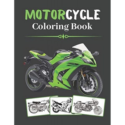 오토바이 색칠 공부 : 성인과 어린이를위한 멋진 스포츠 및 클래식 레트로 오토바이 디자인, 단일옵션