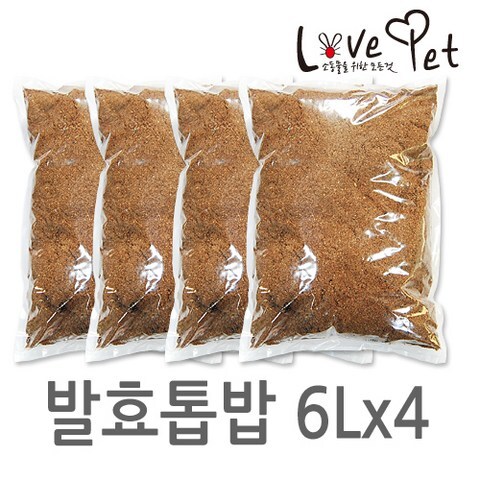 러브펫 장수풍뎅이 사슴벌레 매트 곤충 발효 톱밥 6L, 4매