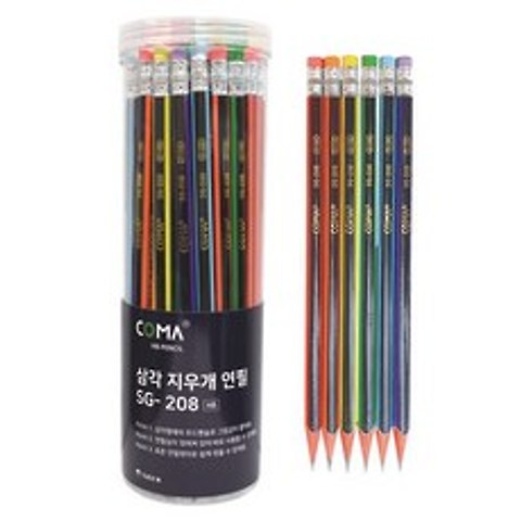 투코비 코마 삼각지우개연필 SG-208, 혼합색상, 48개