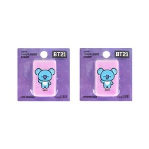 라인프렌즈 BT21 3단 스탬프 2p, 코야, 혼합 색상