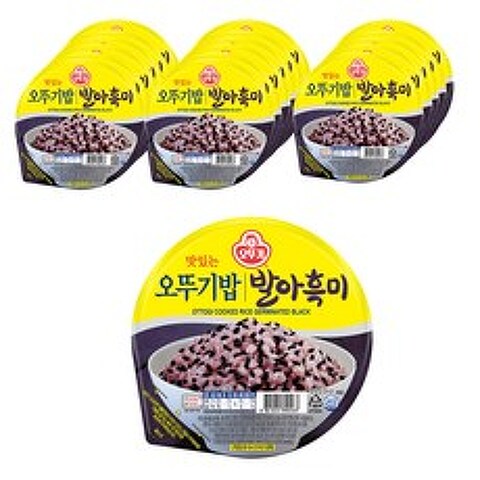 맛있는 오뚜기밥 발아흑미, 210g, 18개