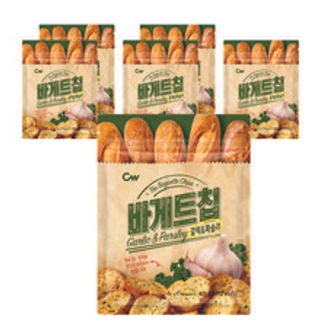 청우식품 바게트칩 갈릭 & 파슬리, 400g, 6개
