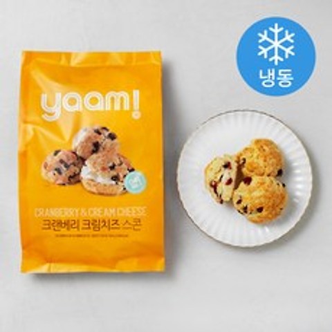 얌!(YAAM!) 크랜베리 크림치즈 스콘 (냉동), 68g, 8개