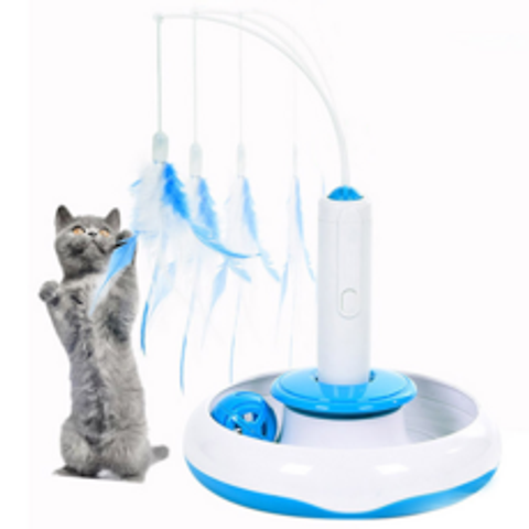 딩동펫 고양이 360도 회전 자동장난감, 혼합 색상, 1개
