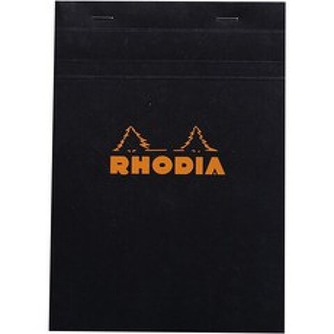 Rhodia Classic 프렌치 페이퍼 패드 그래프 6 인치 x 8 1/4 인치 블랙